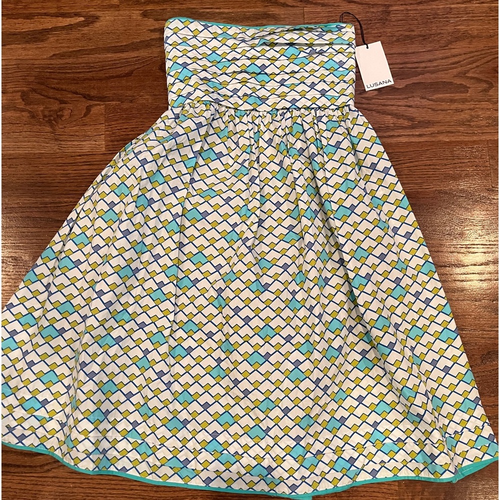 NWT Lusana Freddie Pintuck Mini dress in Gloria S